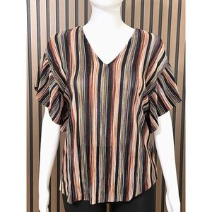 Anthropologie Vanessa Virginia Bienville Women's XS Orange Blouse Boho V-neck
